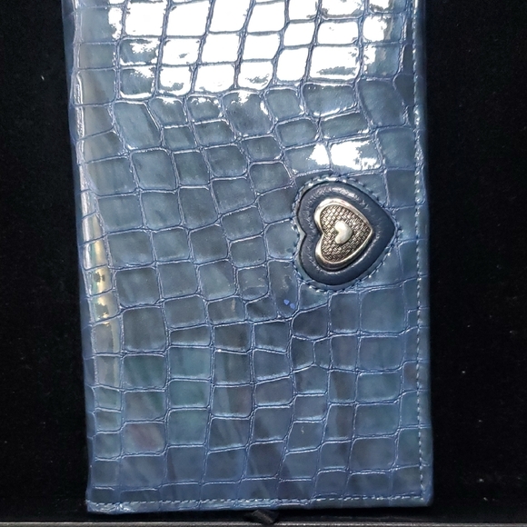 Brighton Metallic Blue Croc-Embossed Wallet - Picture 7 of 8